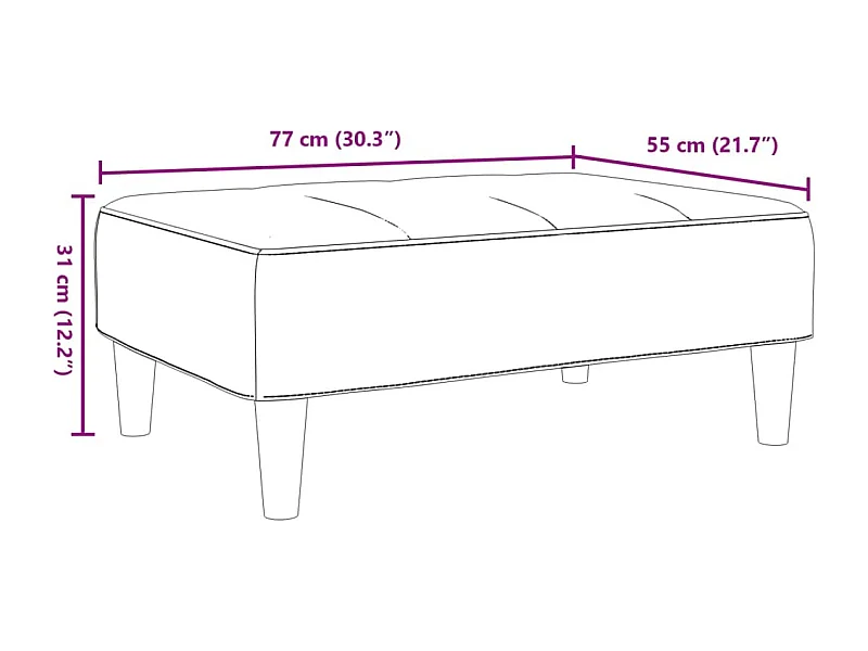 Repose-pied vert foncé 77x55x31 cm velours
