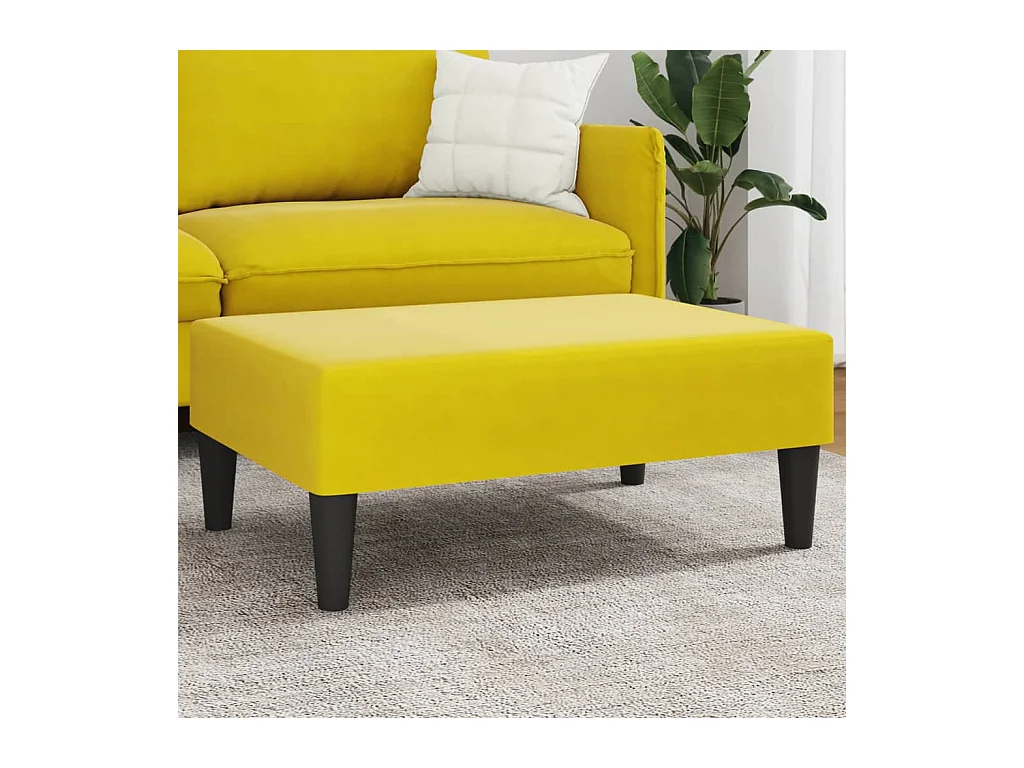 Repose-pied jaune 77x55x31 cm velours