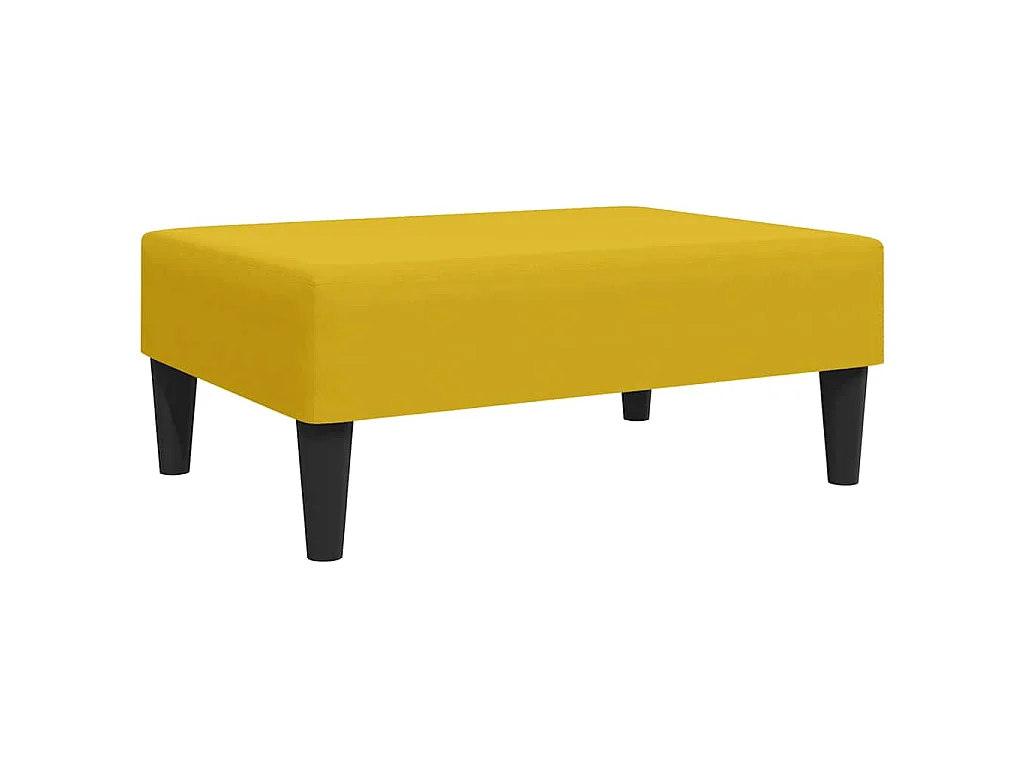 Repose-pied jaune 77x55x31 cm velours