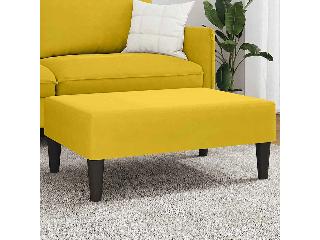 Repose-pied jaune 77x55x31 cm velours