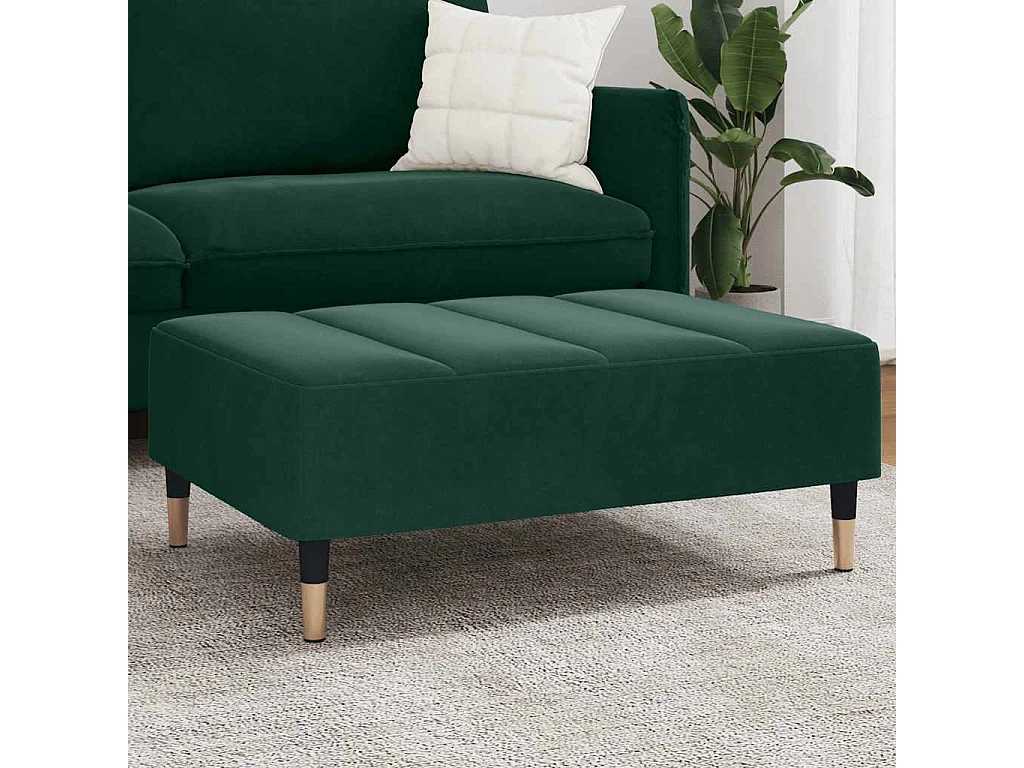 Repose-pied vert foncé 77x55x31 cm velours