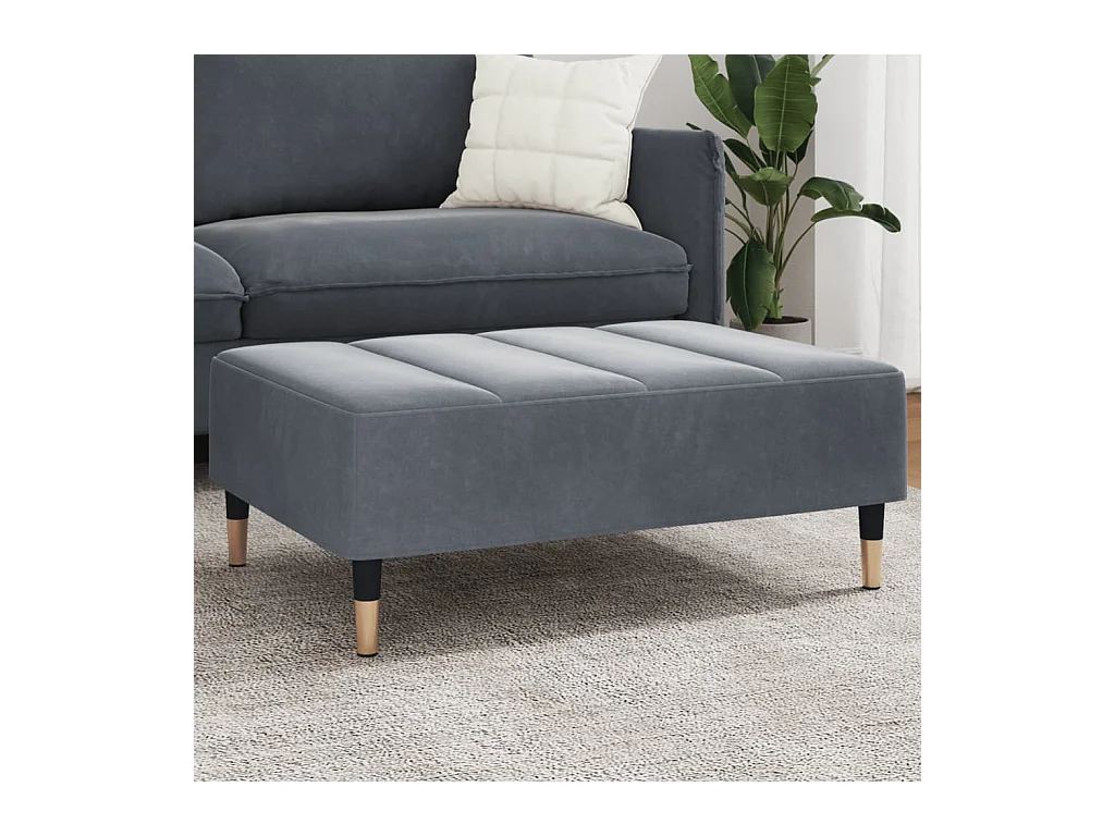 Repose-pied gris foncé 77x55x31 cm velours