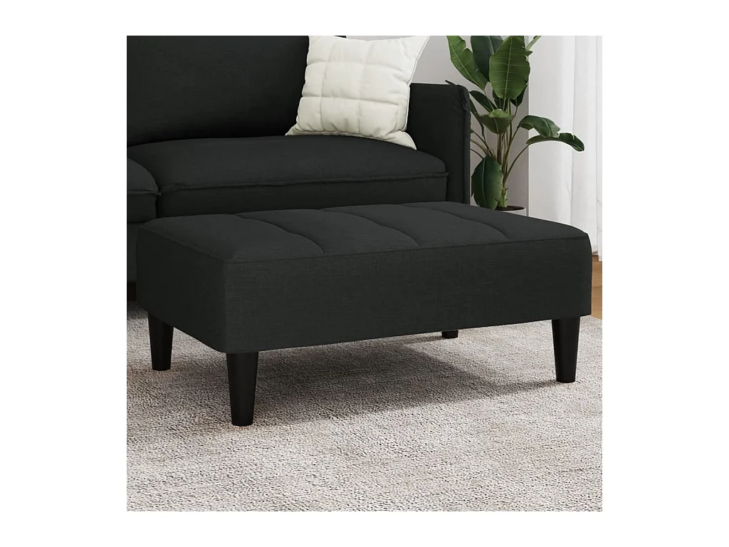 Repose-pied noir 77x55x31 cm velours