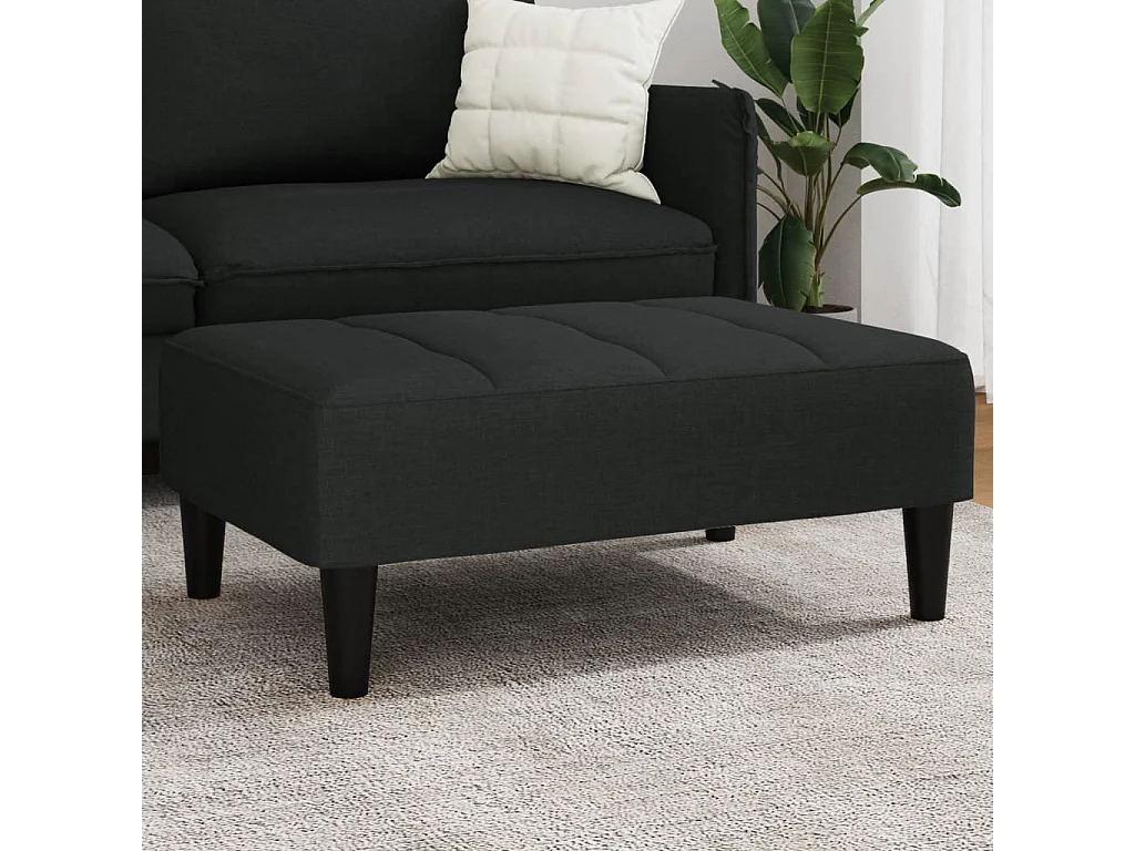 Poggiapiedi Nero 77x55x31 cm in Velluto