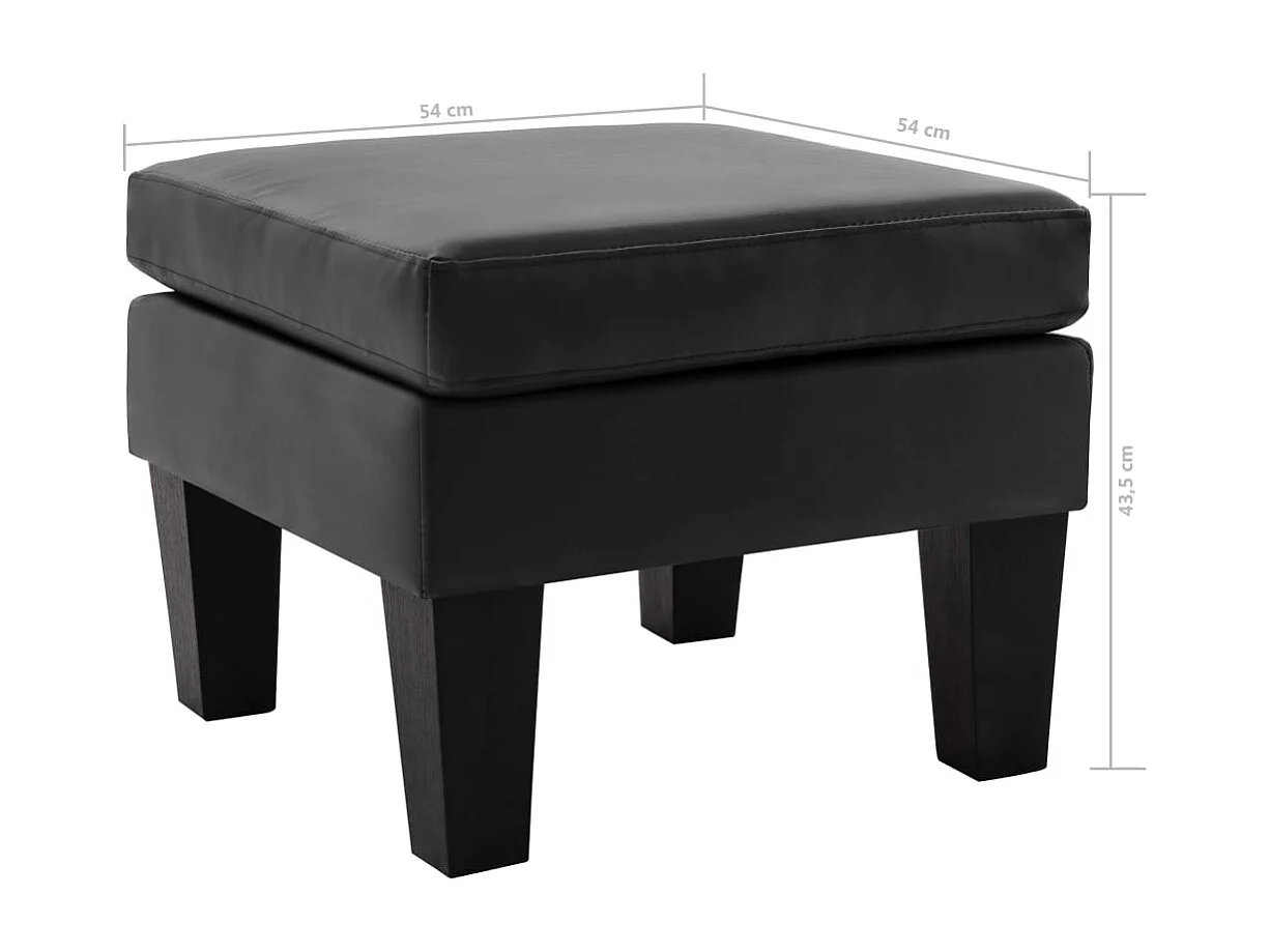 Apoio de pés couro artificial preto