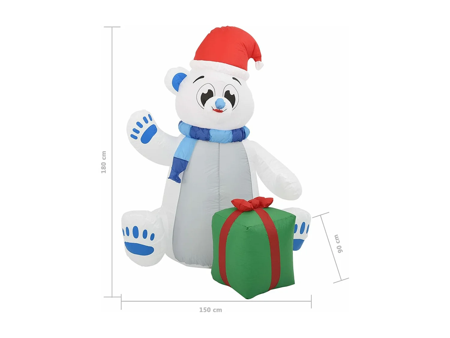Ours polaire gonflable de Noël à LED pour Int/Ext 1,8 m