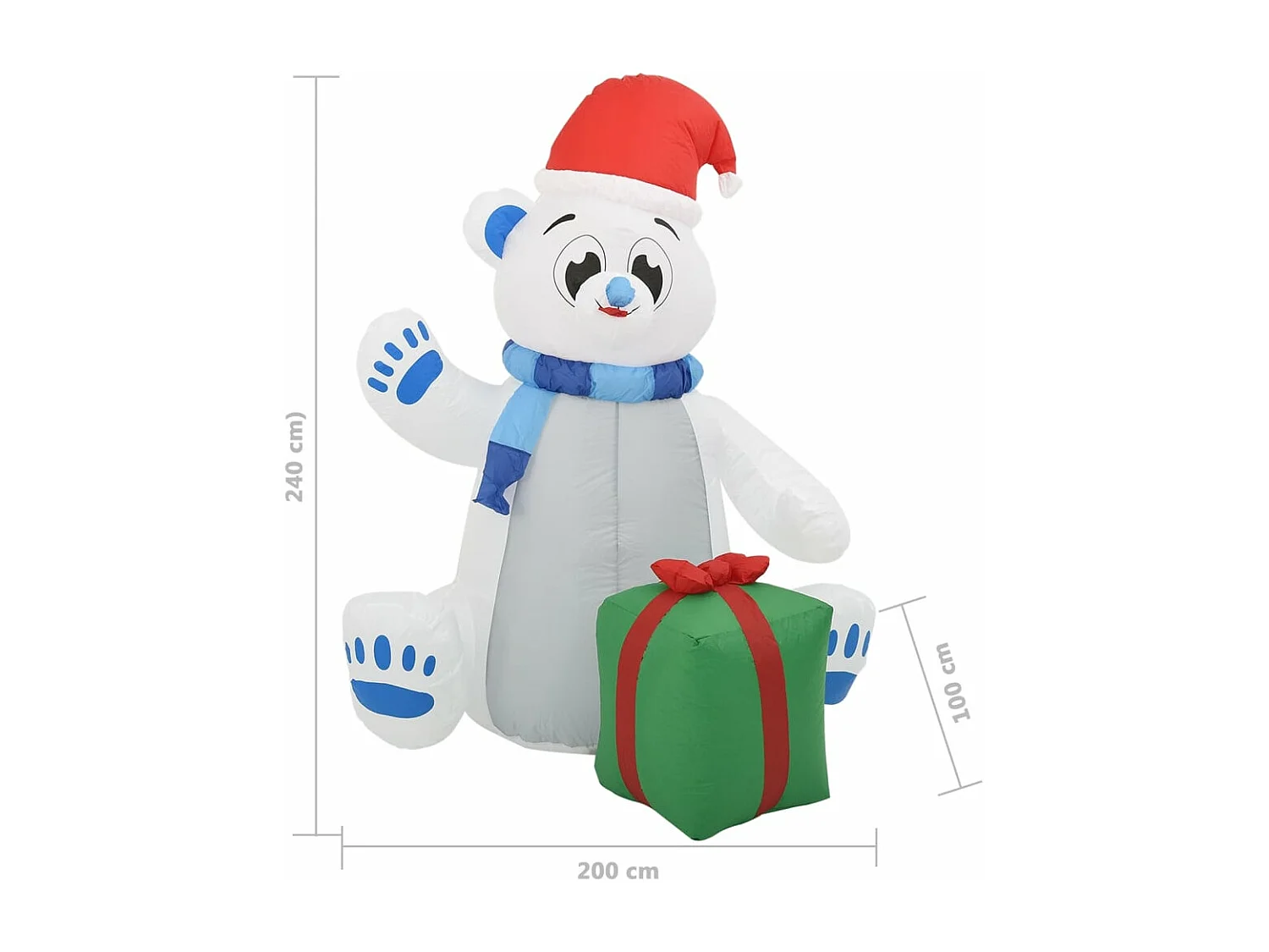 Ours polaire gonflable de Noël à LED pour Int/Ext 2,4 m