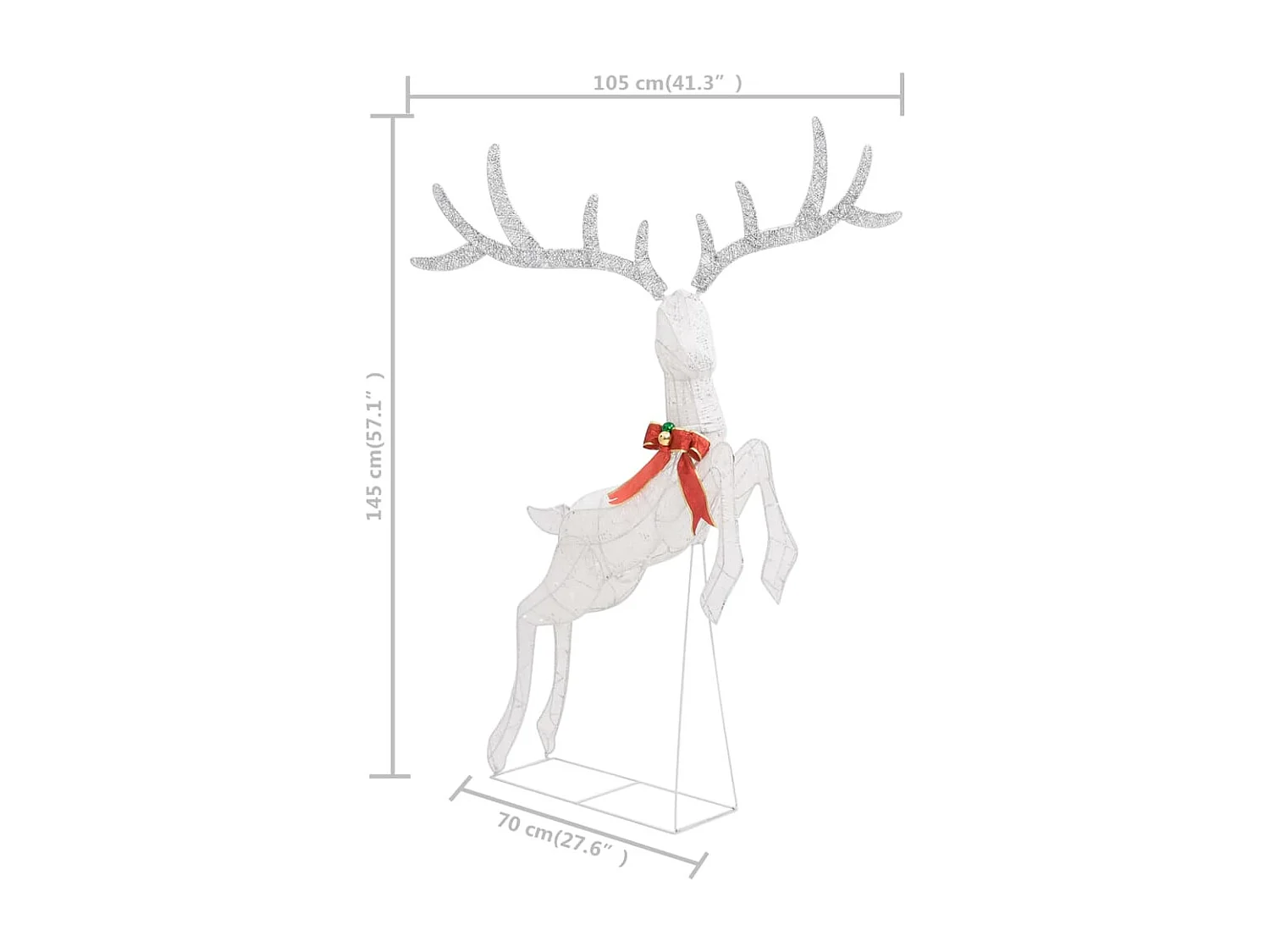 Renne volant de décoration de Noël 120 LED Blanc froid Blanc