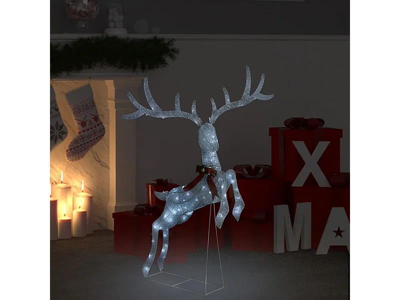 LED-Rentier Fliegend Weihnachtsdeko 120 LEDs Weiß Kaltweiß