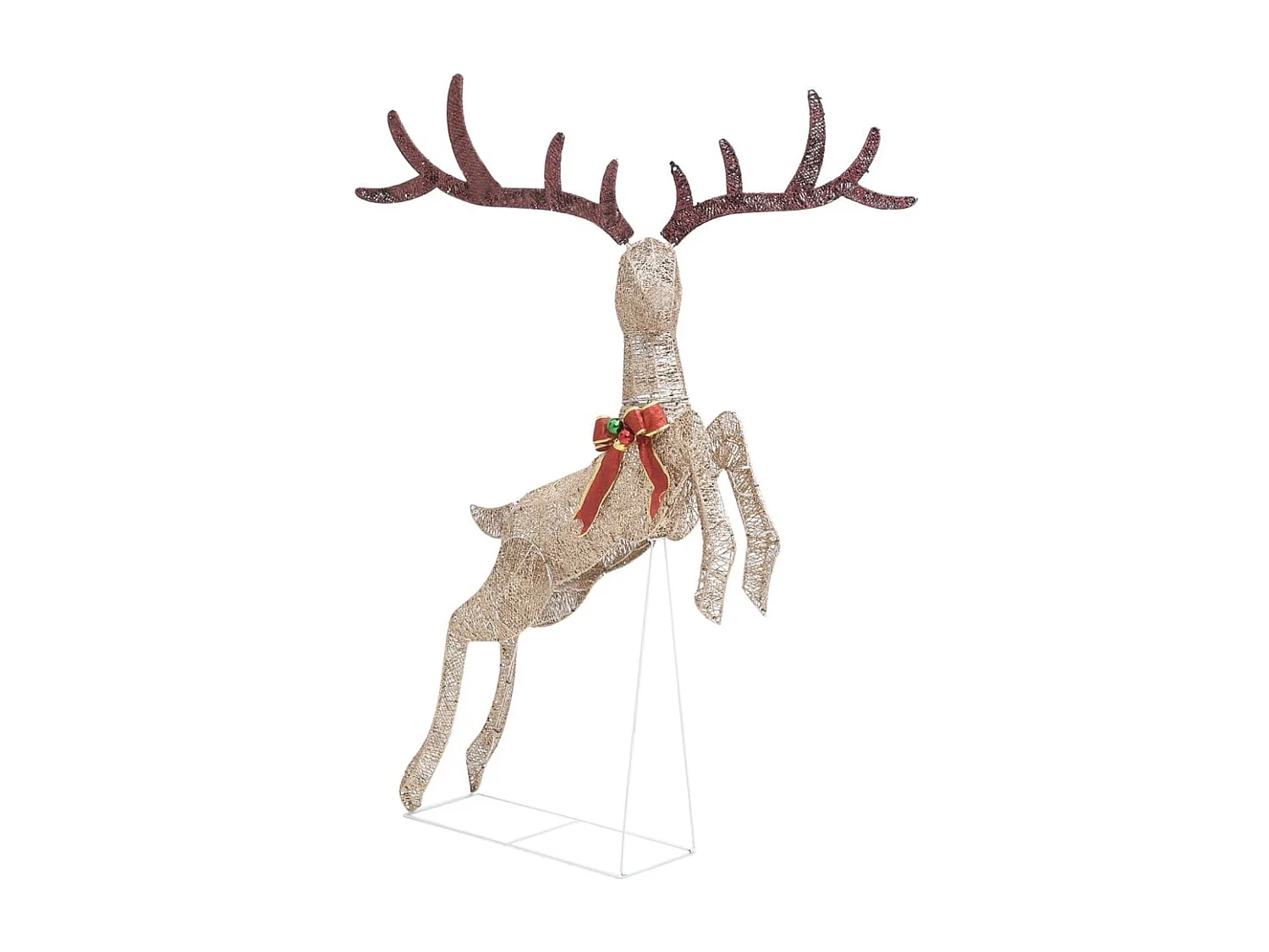 Rena voadora de Natal decorativa 120 LEDs branco quente dourado