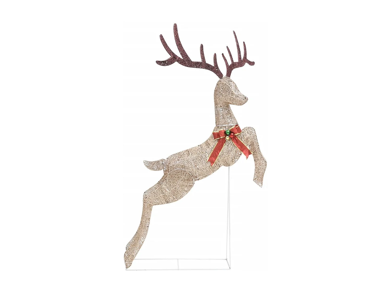 Rena voadora de Natal decorativa 120 LEDs branco quente dourado