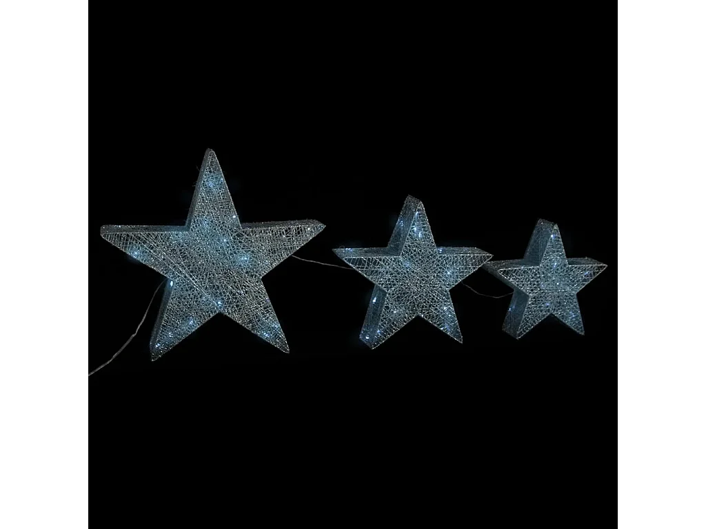 Étoile de décoration de Noël 3 pcs LED Extérieur Intérieur
