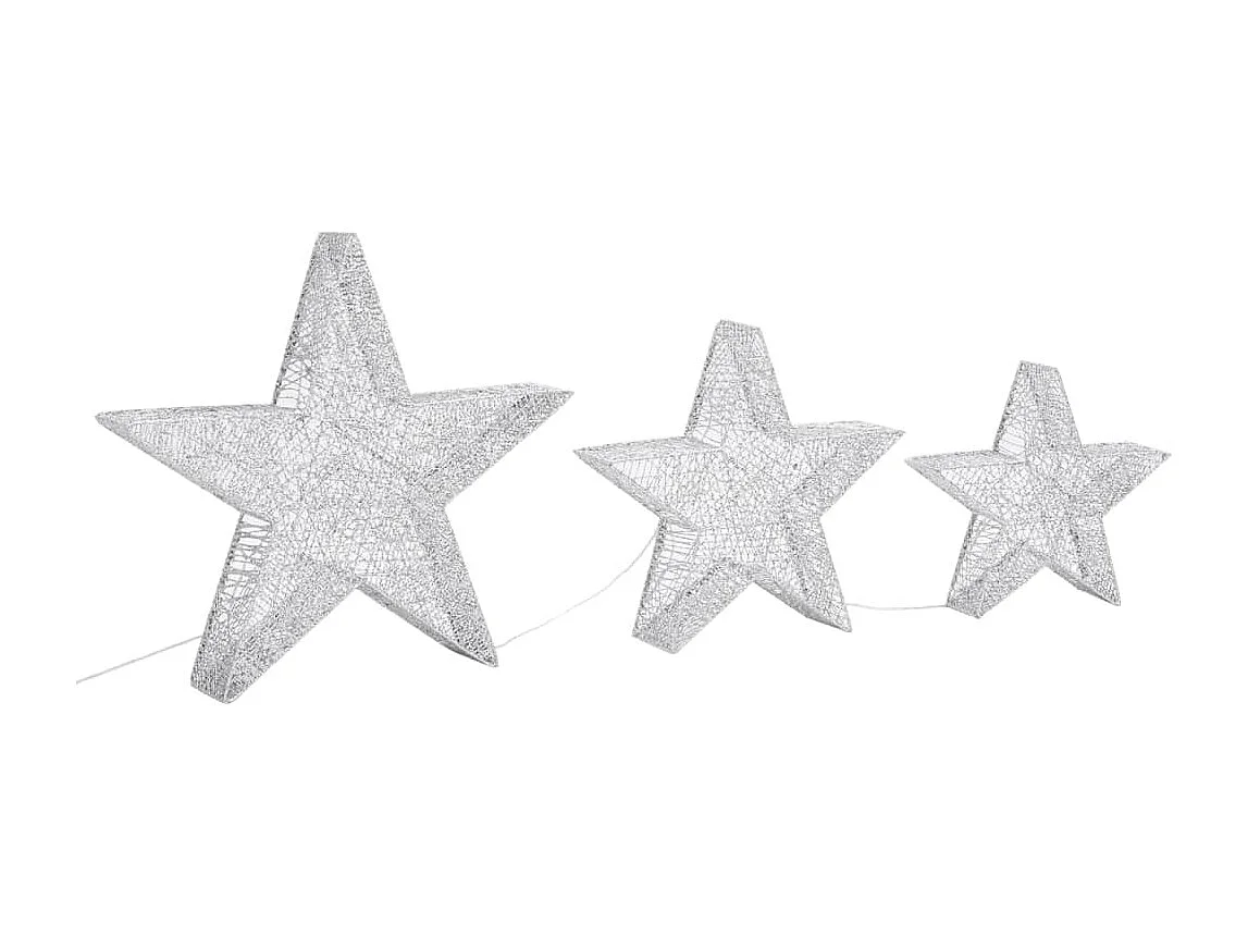 Étoile de décoration de Noël 3 pcs LED Extérieur Intérieur