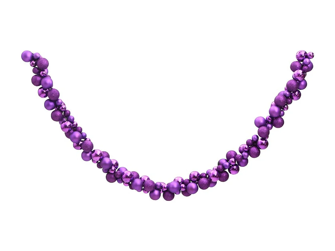 Grinalda de Natal com bolas 175 cm poliestireno roxo