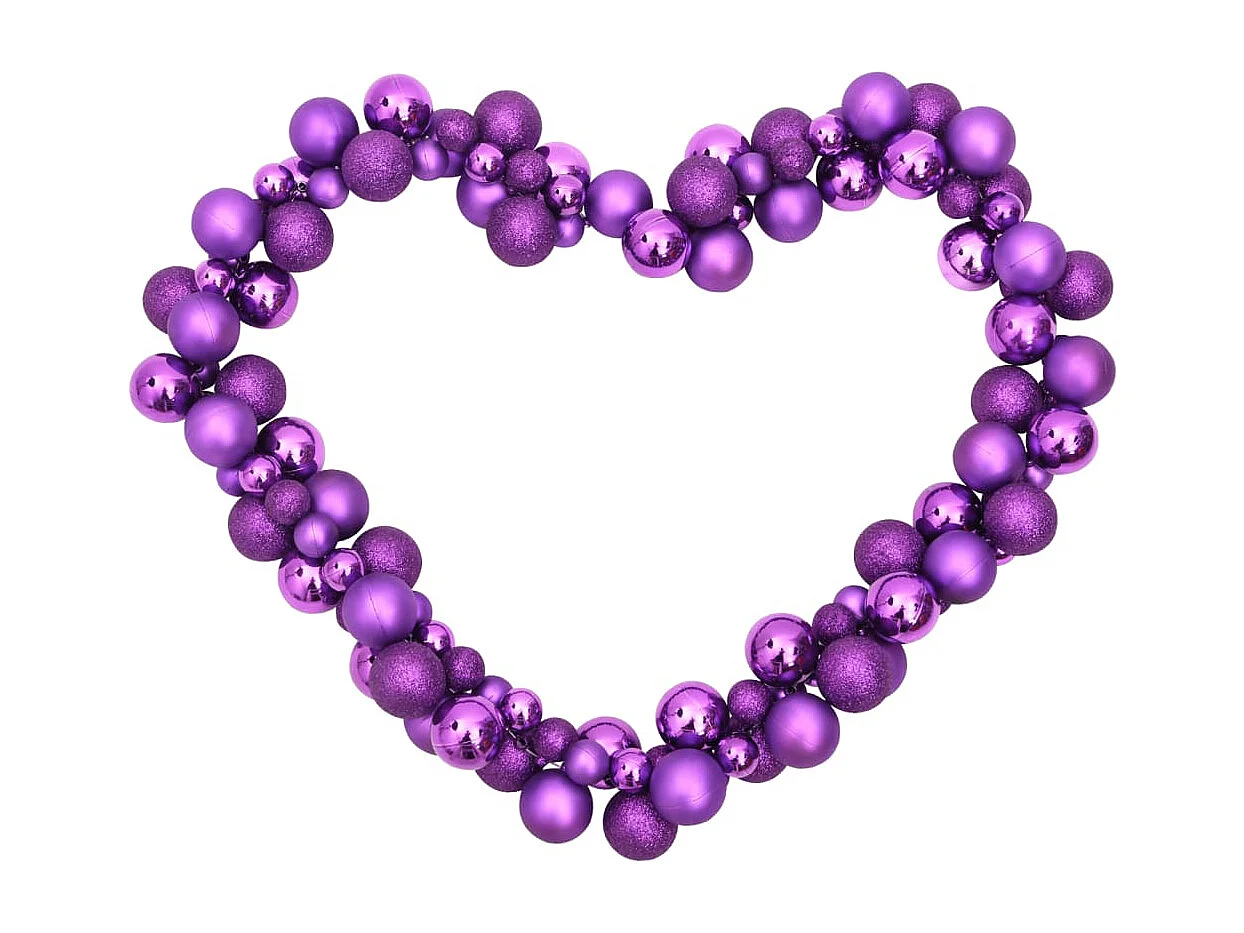 Grinalda de Natal com bolas 175 cm poliestireno roxo