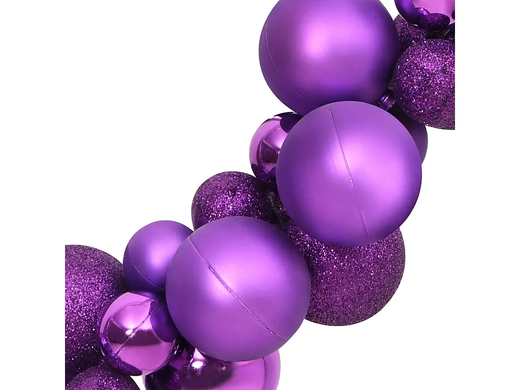 Grinalda de Natal com bolas 175 cm poliestireno roxo