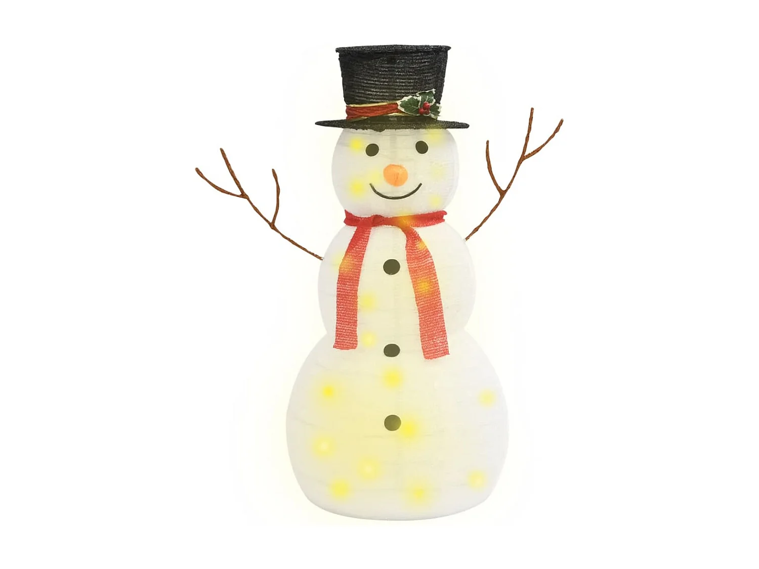 Muñeco de nieve decorativo de Navidad con LED tela lujosa 90 cm