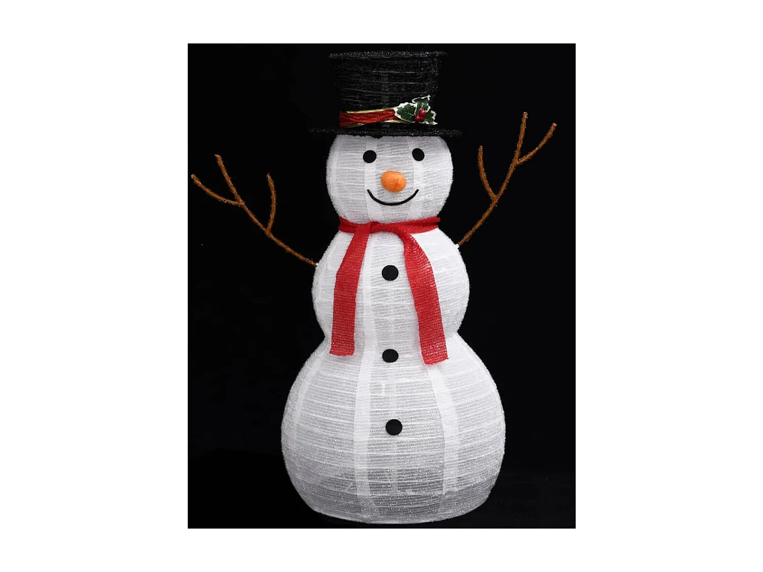 Muñeco de nieve decorativo de Navidad con LED tela lujosa 90 cm
