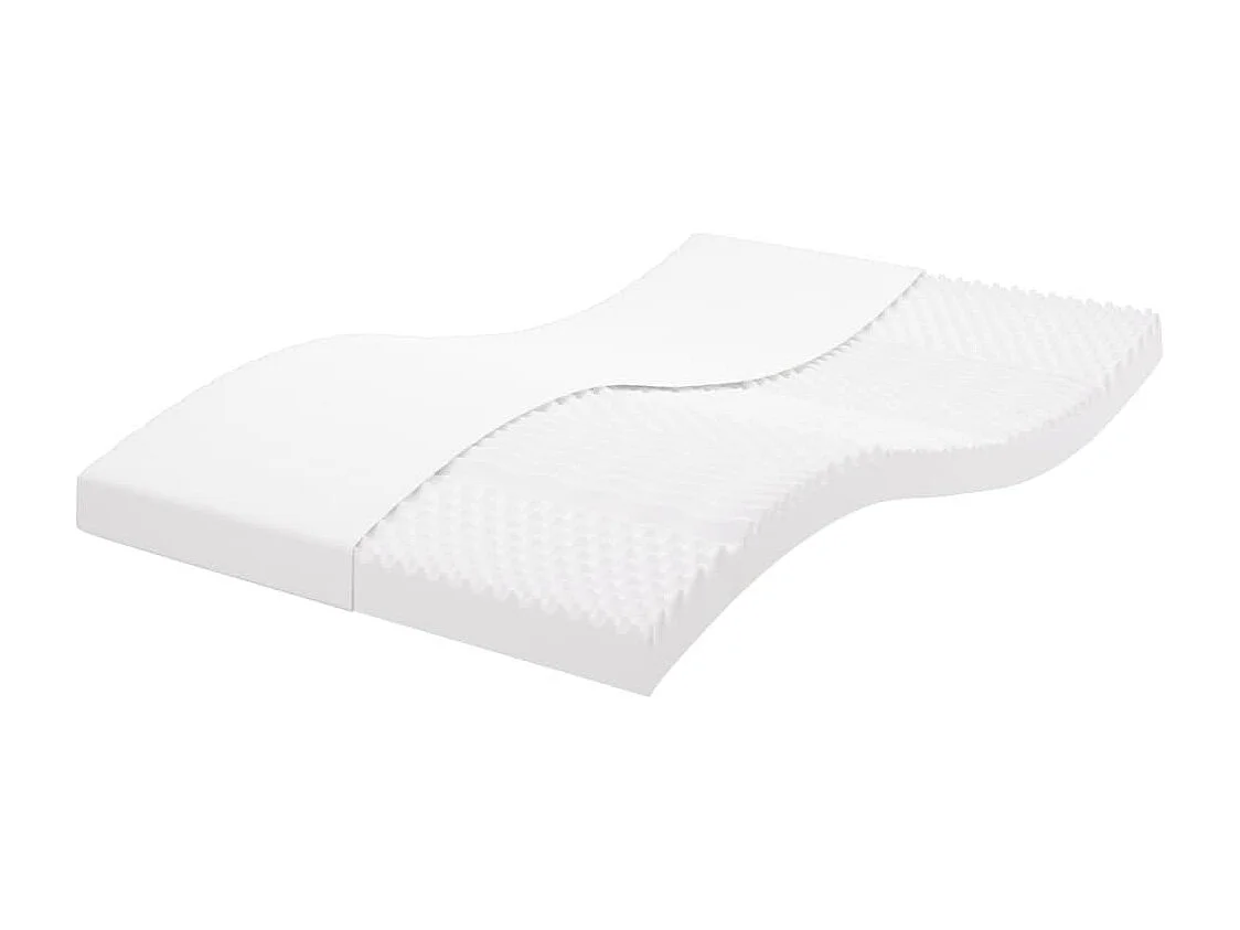 Matelas en mousse blanc 140x200 cm 7 zones dureté 20 ILD