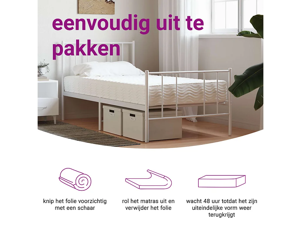 Colchão de espuma 80x200 cm dureza H2 H3 branco