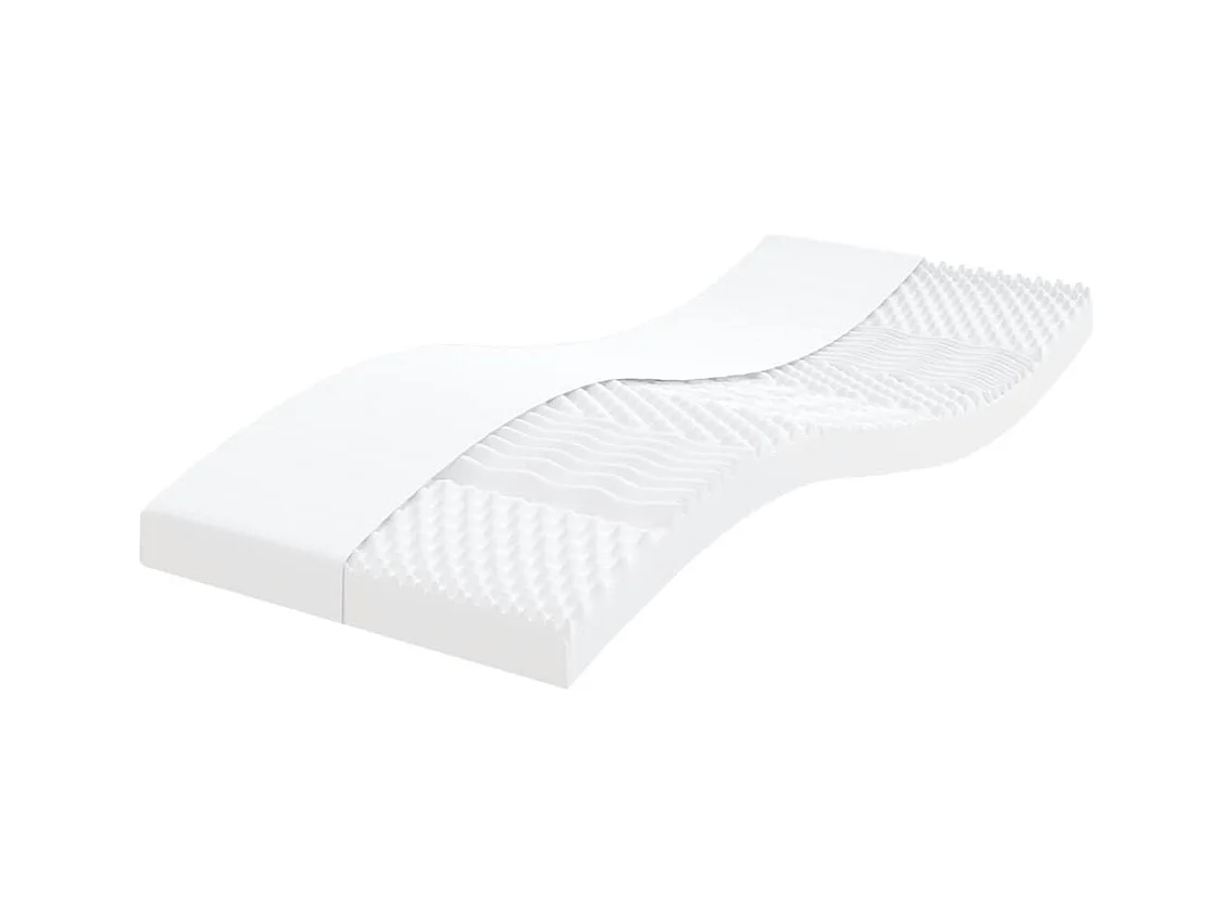 Matelas en mousse blanc 100x200 cm 7 zones dureté 20 ILD