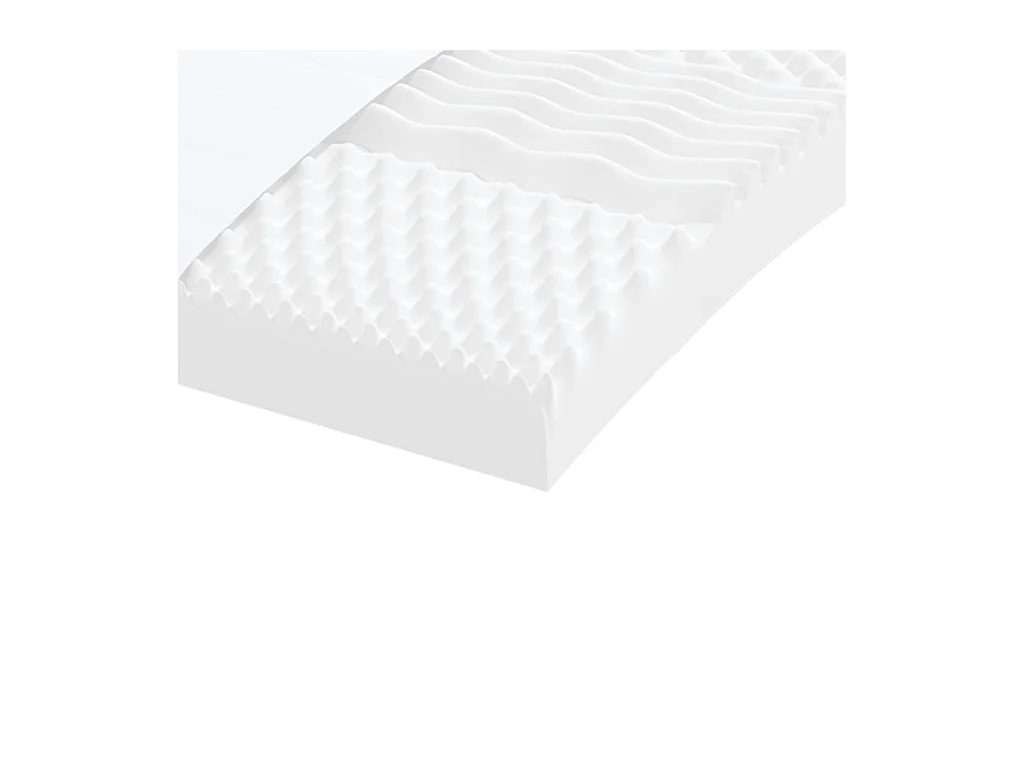 Matelas en mousse blanc 200x200 cm 7 zones dureté 20 ILD
