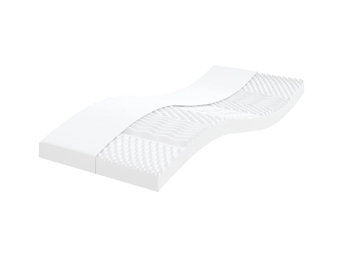 Matelas en mousse blanc 80x200 cm 7 zones dureté 20 ILD