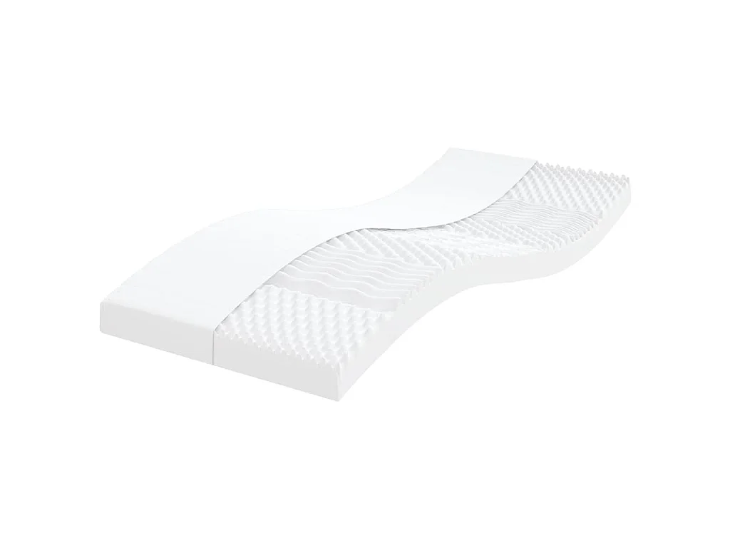 Matelas en mousse blanc 80x200 cm 7 zones dureté 20 ILD