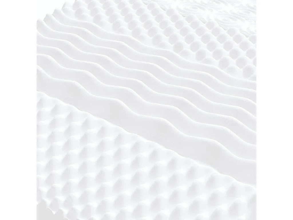 Matelas en mousse blanc 80x200 cm 7 zones dureté 20 ILD