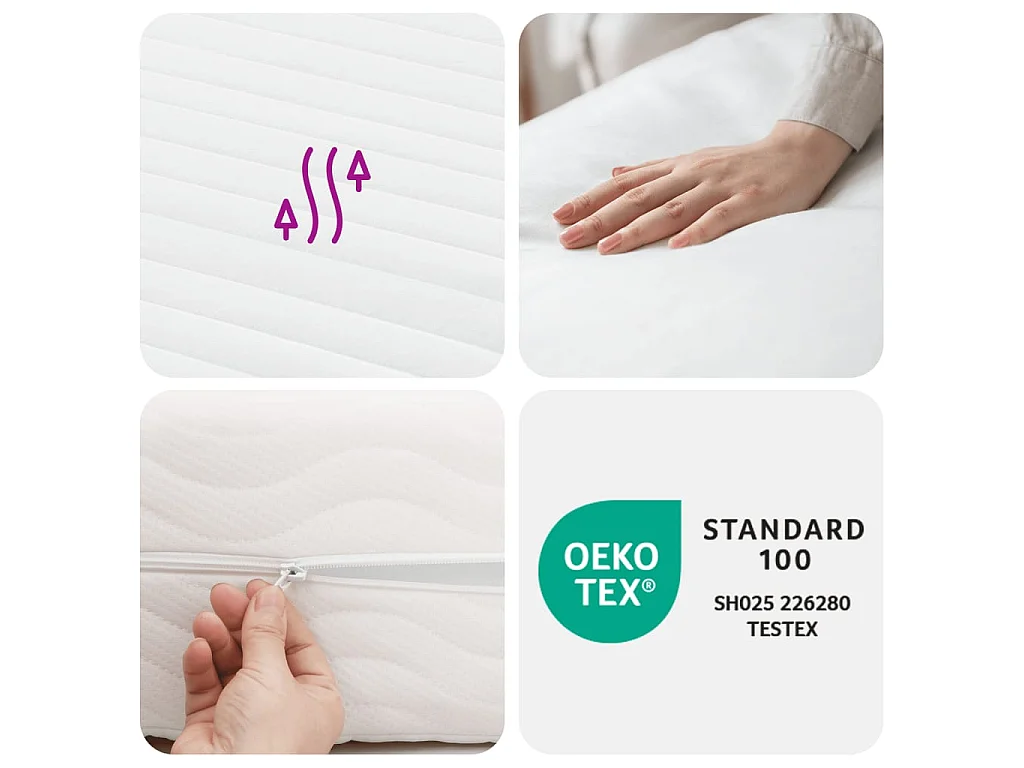 Matelas en mousse 2 pcs blanc 90x190 cm 7 zones dureté 20 ILD