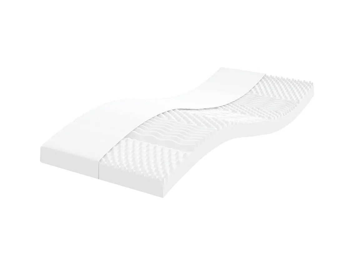 Materasso in Schiuma Bianco 90x200 cm 7 Zone Durezza 20 ILD
