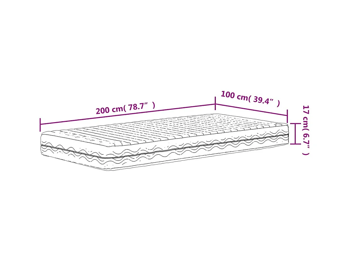 Colchão de espuma 100x200 cm dureza H2 H3 branco