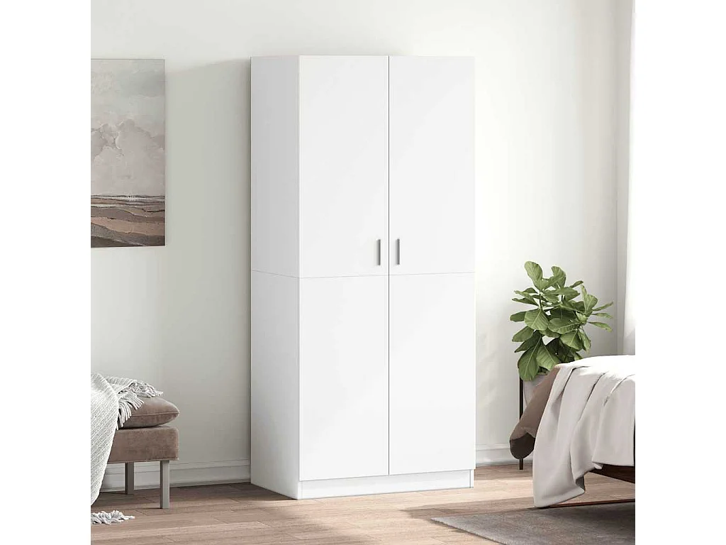 Roupeiro 80x52x180 cm derivados de madeira branco