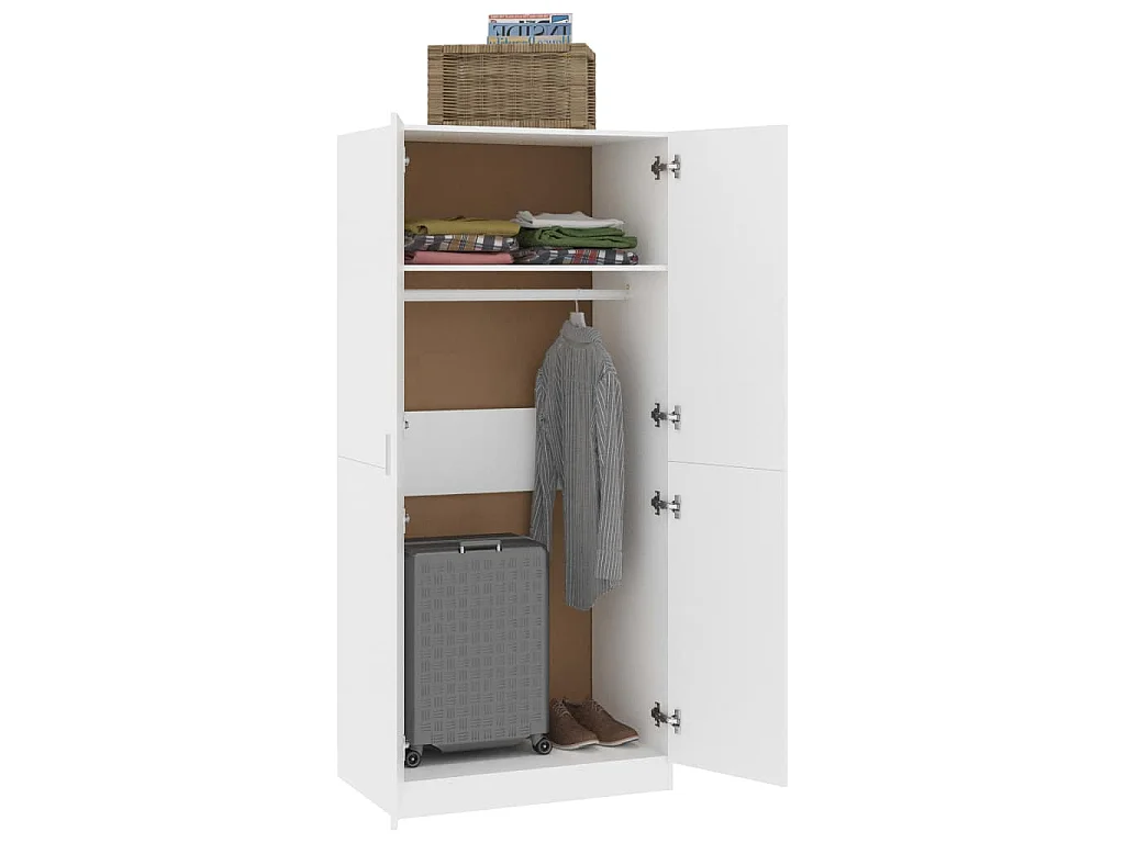Roupeiro 80x52x180 cm derivados de madeira branco
