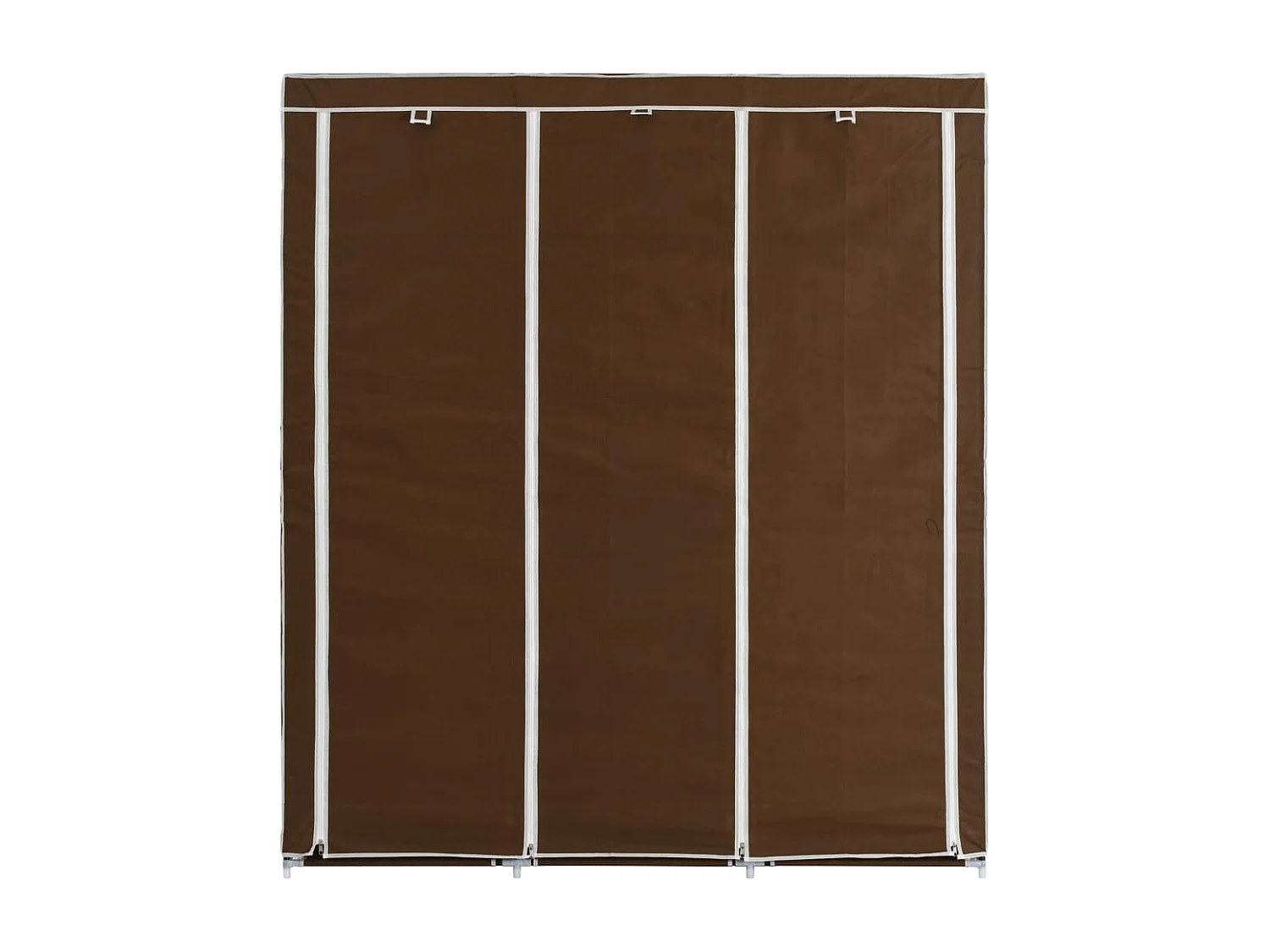 Kleiderschrank mit Fächern und Stangen Braun 150x45x175cm Stoff