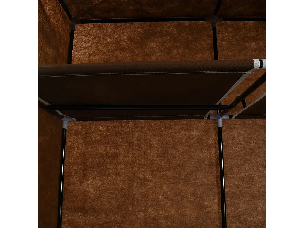 Kleiderschrank mit Fächern und Stangen Braun 150x45x175cm Stoff