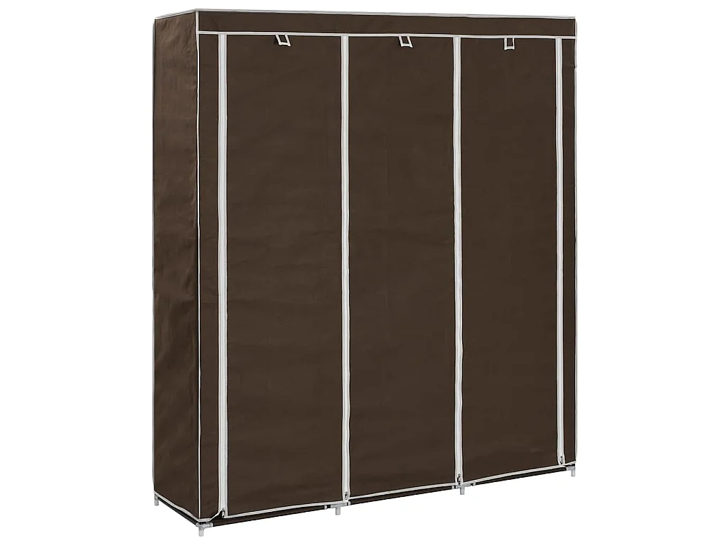 Armadio con Scomparti e Aste Marrone 150x45x175 cm in Tessuto