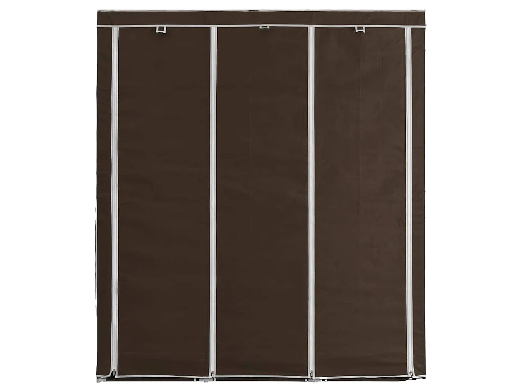 Armadio con Scomparti e Aste Marrone 150x45x175 cm in Tessuto
