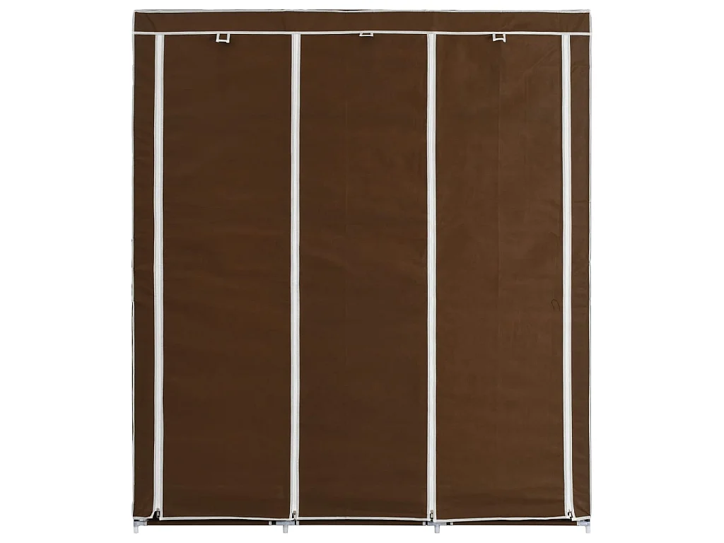 Armadio con Scomparti e Aste Marrone 150x45x175 cm in Tessuto