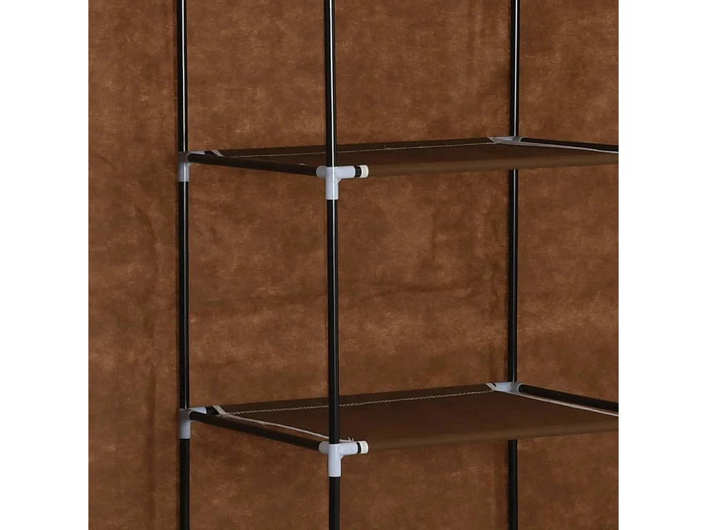 Armadio con Scomparti e Aste Marrone 150x45x175 cm in Tessuto