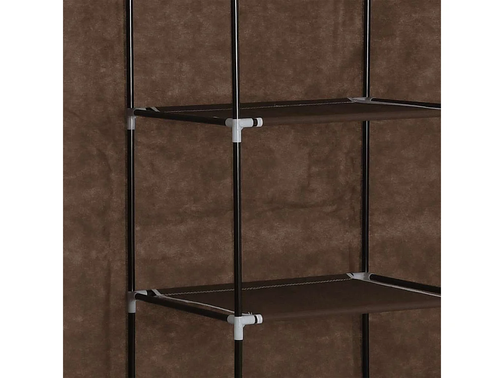 Armadio con Scomparti e Aste Marrone 150x45x175 cm in Tessuto