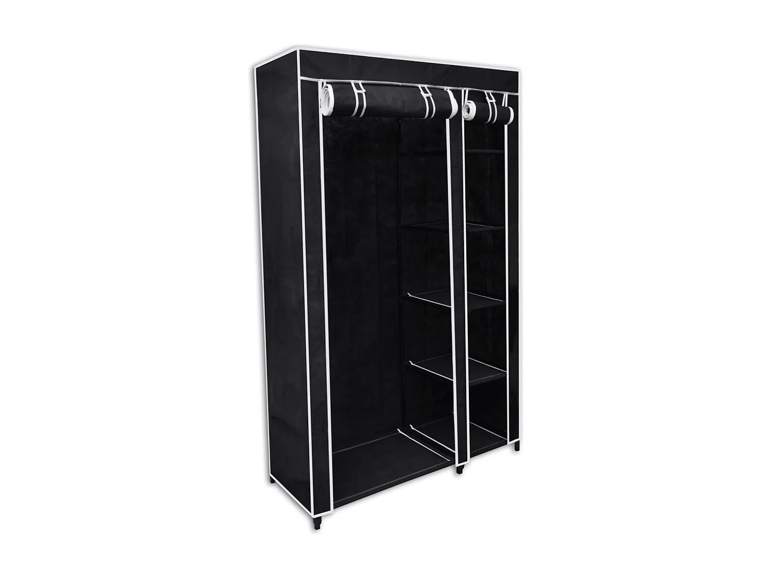 Faltbarer Stoffschrank Schwarz 110 x 45 x 175 cm