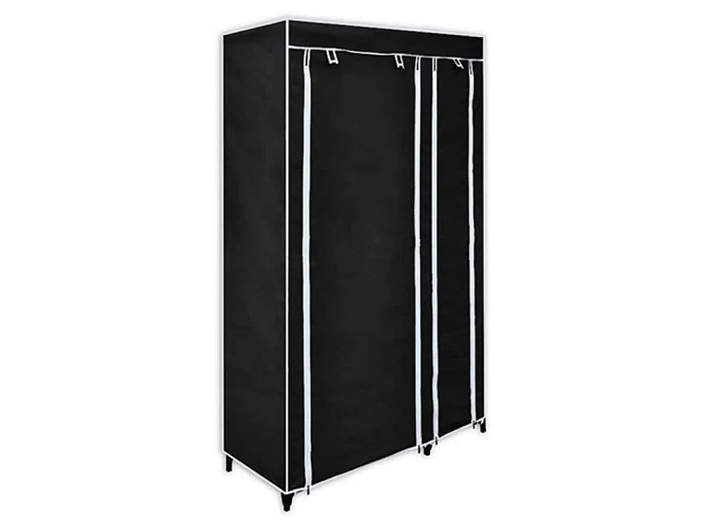 Roupeiro dobrável preto 110 x 45 x 175 cm