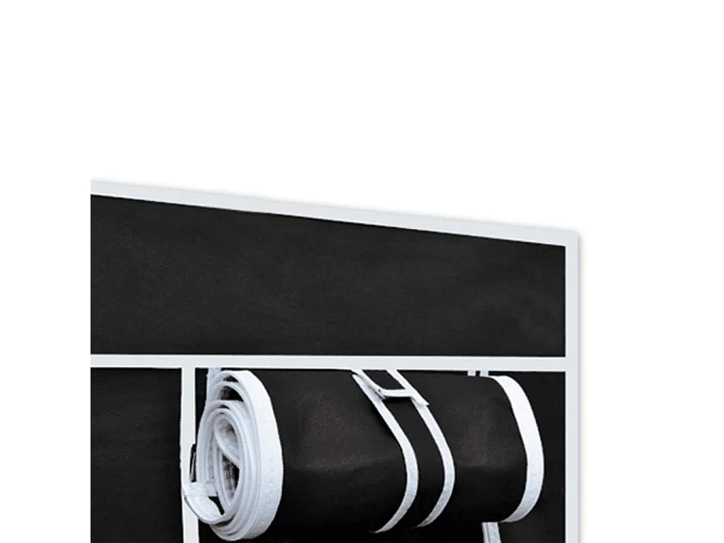 Roupeiro dobrável preto 110 x 45 x 175 cm