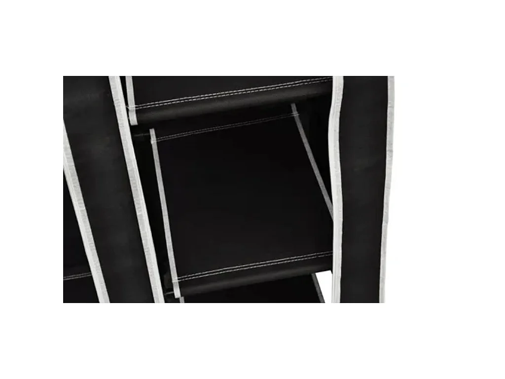 Roupeiro dobrável preto 110 x 45 x 175 cm