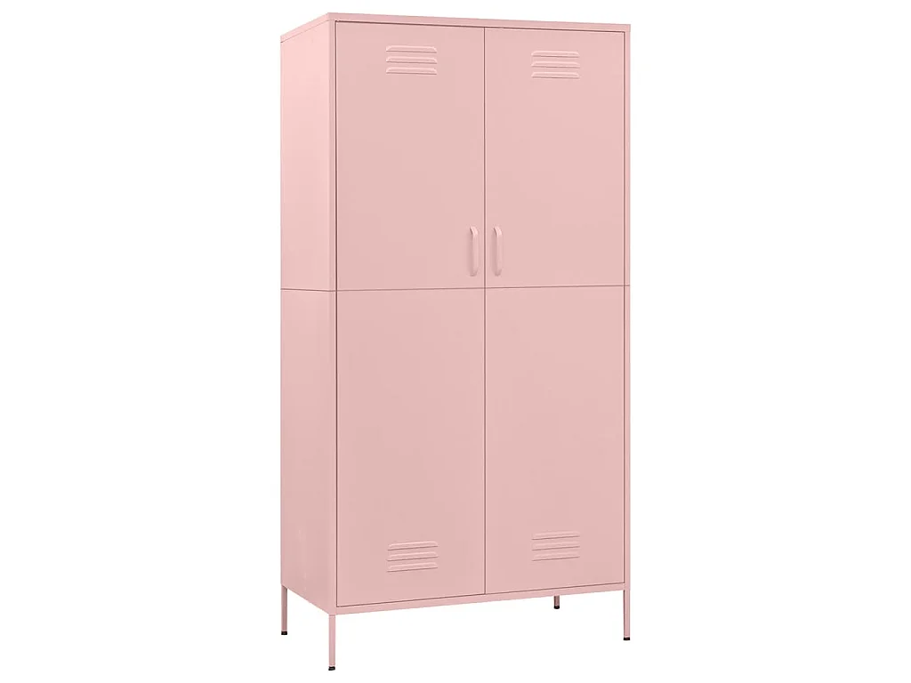 Kleiderschrank Rosa 90x50x180 cm Stahl