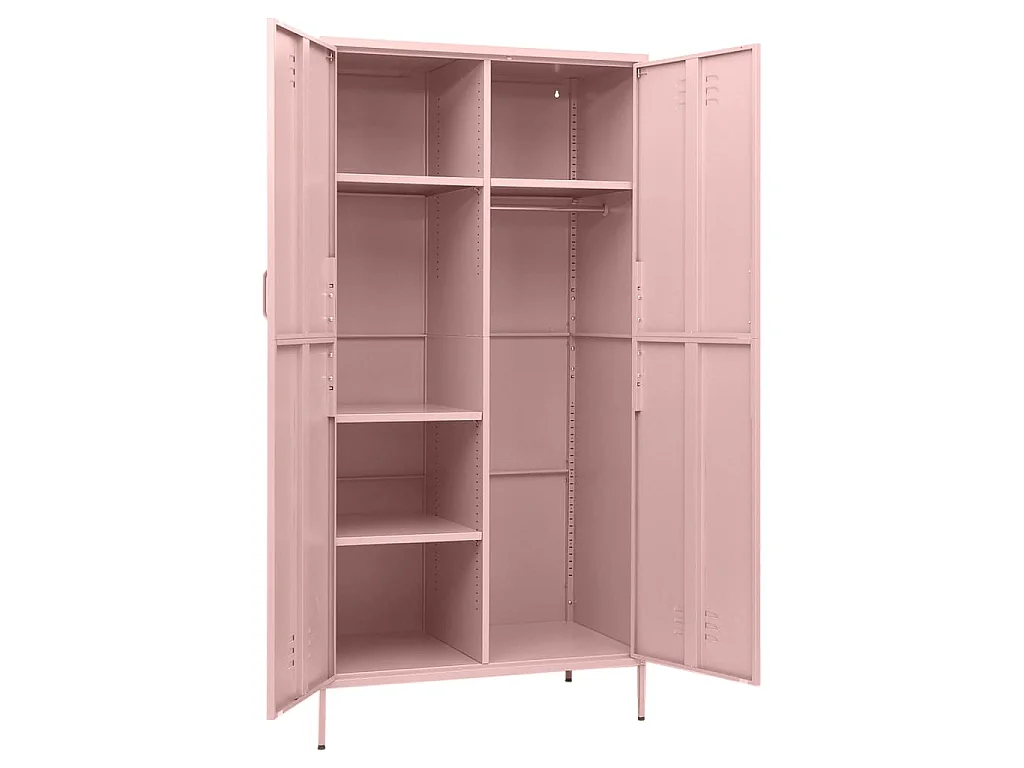Kleiderschrank Rosa 90x50x180 cm Stahl