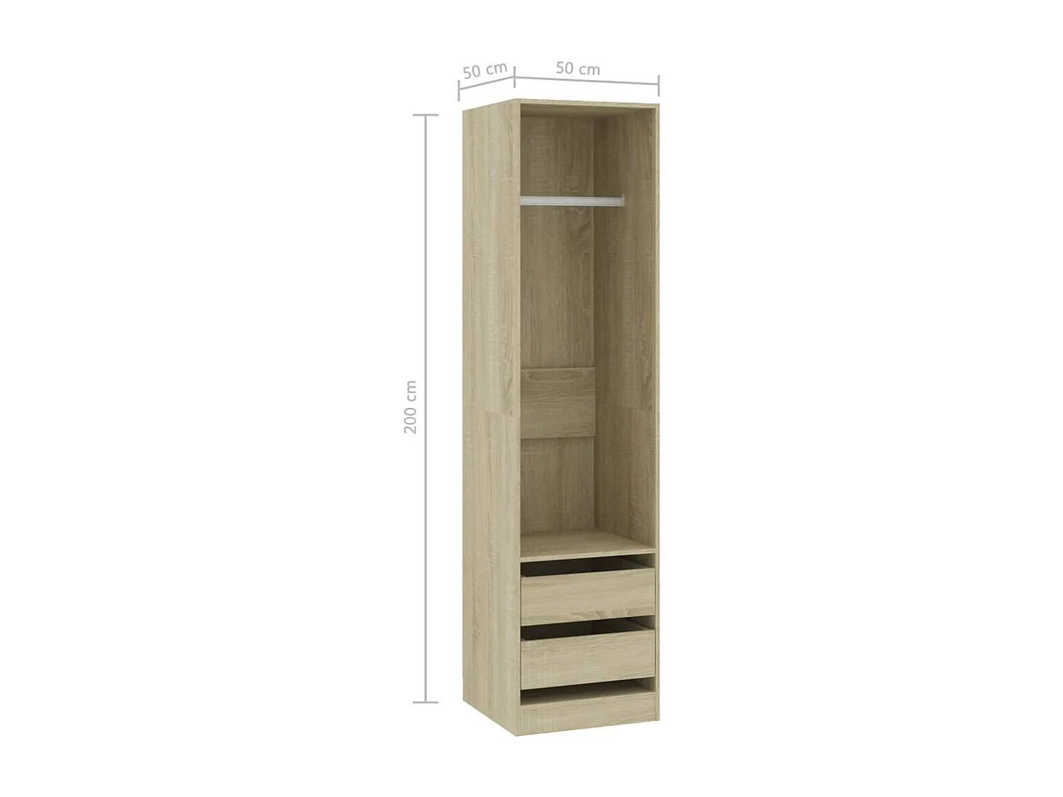 Kleiderschrank mit Schubladen Sonoma-Eiche 50x50x200 cm