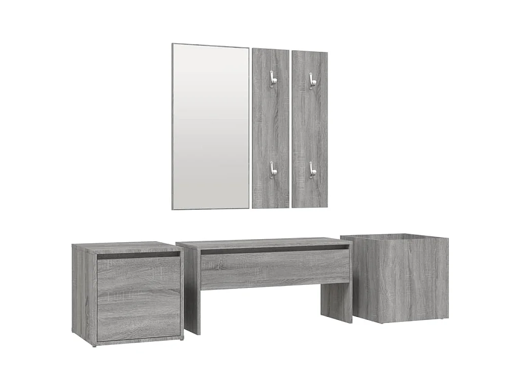 Conjunto móveis de corredor derivados de madeira sonoma cinza