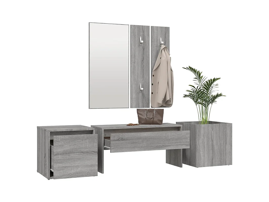 Conjunto móveis de corredor derivados de madeira sonoma cinza